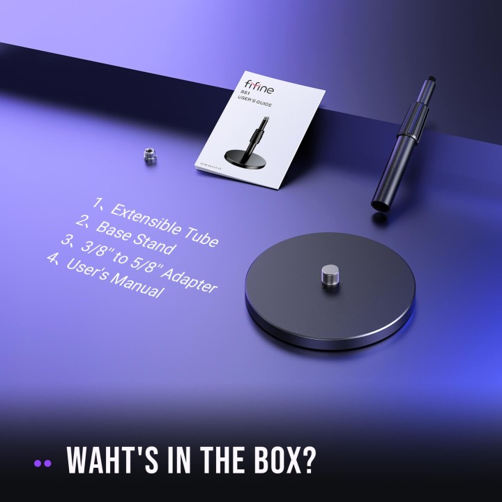 FIFINE BS1 – Pied de table pour micro avec tube télescopique