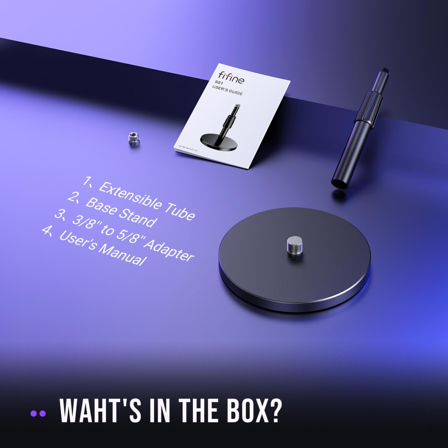 FIFINE BS1 – Pied de table pour micro avec tube télescopique