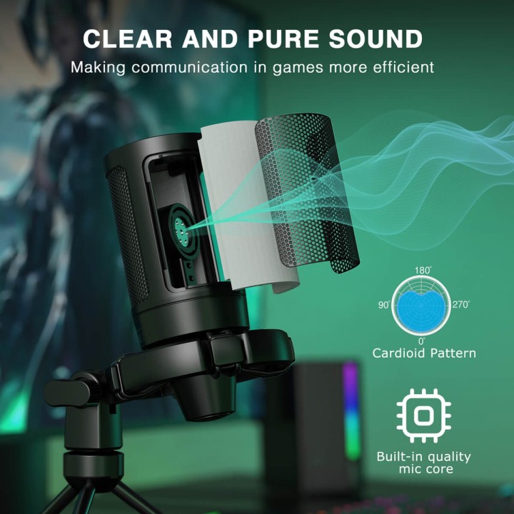 FIFINE AmpliGame A2 – Micro USB à condensateur RGB