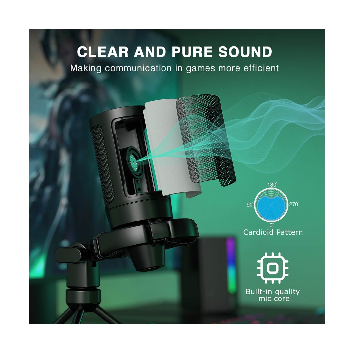 FIFINE AmpliGame A2 – Micro USB à condensateur RGB