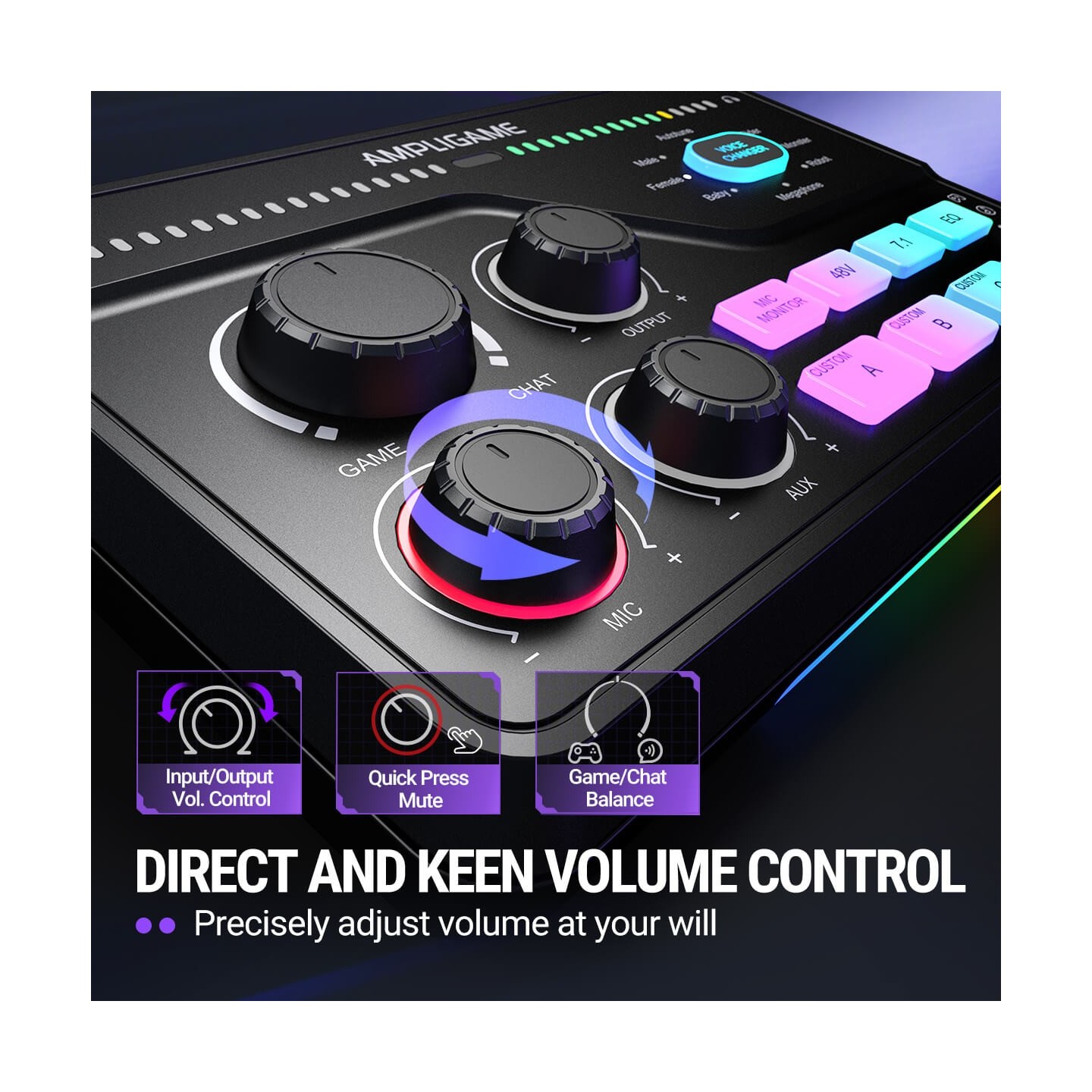 FIFINE AmpliGame SC8 – Mixeur audio gaming RGB