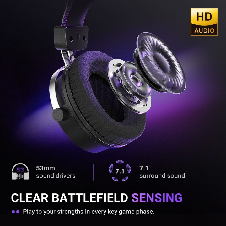 FIFINE AmpliGame H19 – Casque gaming filaire ouvert RGB