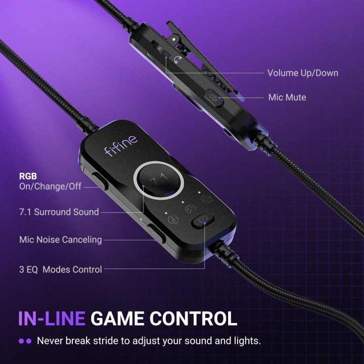 FIFINE AmpliGame H19 – Casque gaming filaire ouvert RGB
