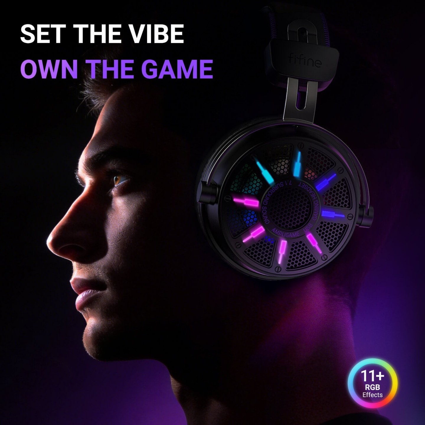 FIFINE AmpliGame H19 – Casque gaming filaire ouvert RGB