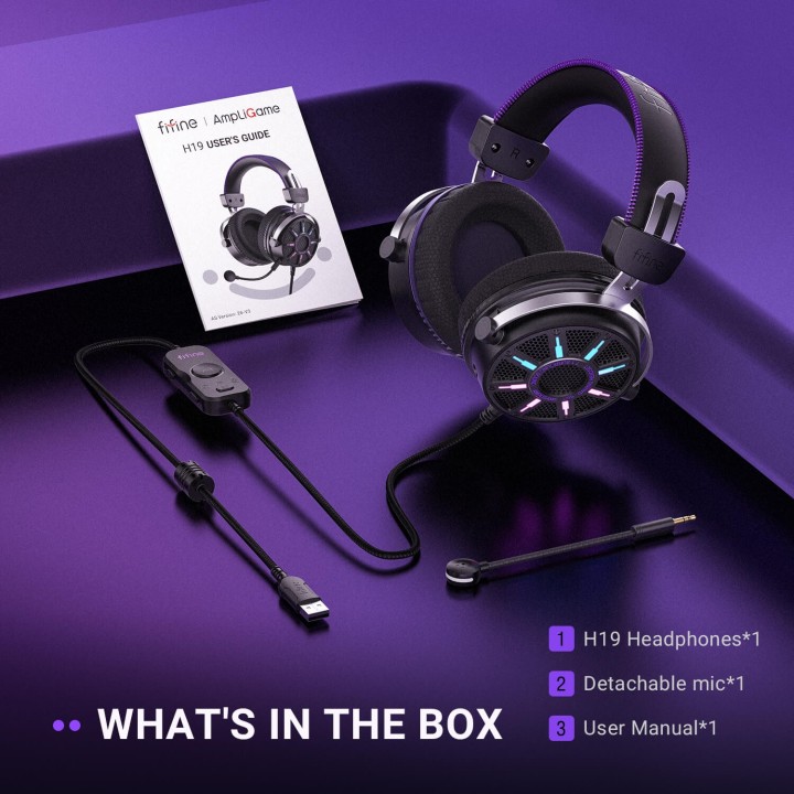 FIFINE AmpliGame H19 – Casque gaming filaire ouvert RGB