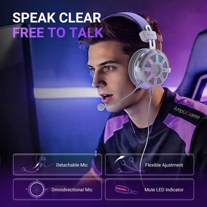 FIFINE AmpliGame H19 – Casque gaming filaire ouvert RGB
