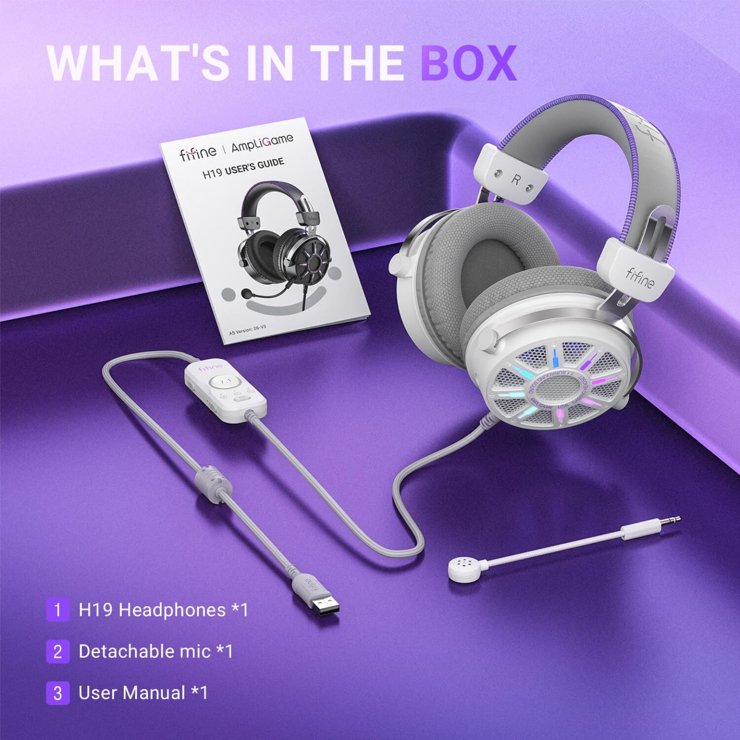 FIFINE AmpliGame H19 – Casque gaming filaire ouvert RGB
