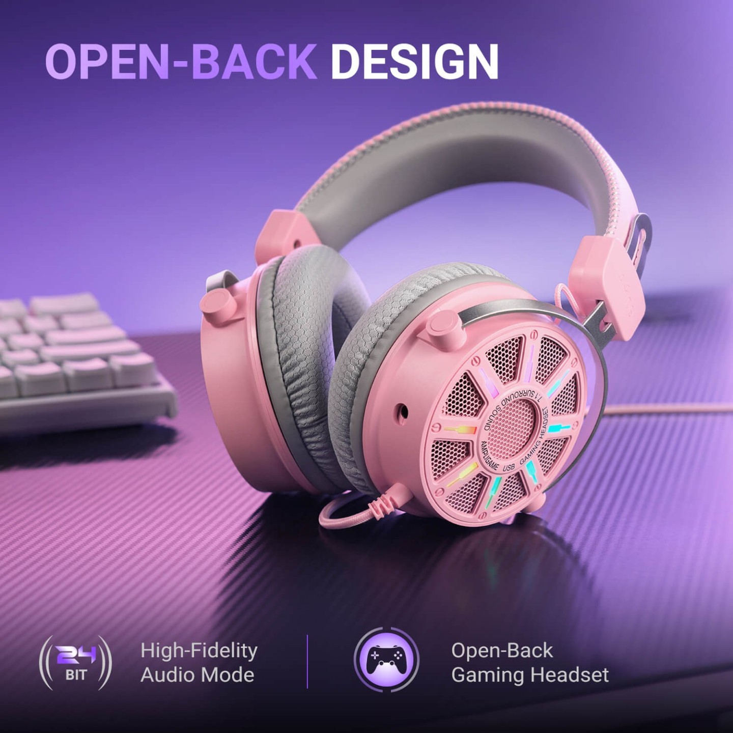 FIFINE AmpliGame H19 – Casque gaming filaire ouvert RGB