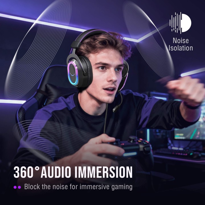 FIFINE AmpliGame H13 – Casque gaming filaire USB RGB
