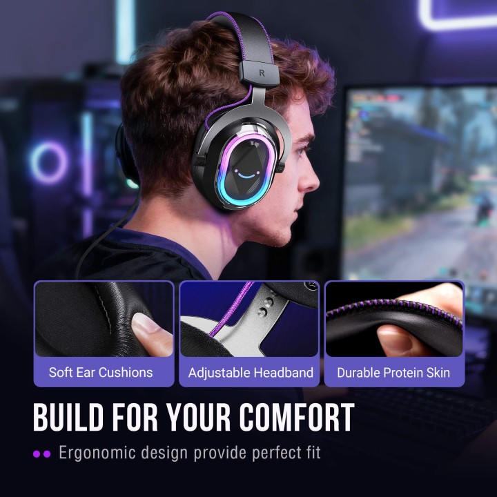 FIFINE AmpliGame H13 – Casque gaming filaire USB RGB