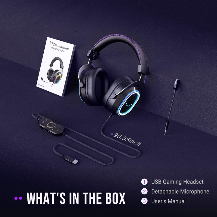 FIFINE AmpliGame H13 – Casque gaming filaire USB RGB
