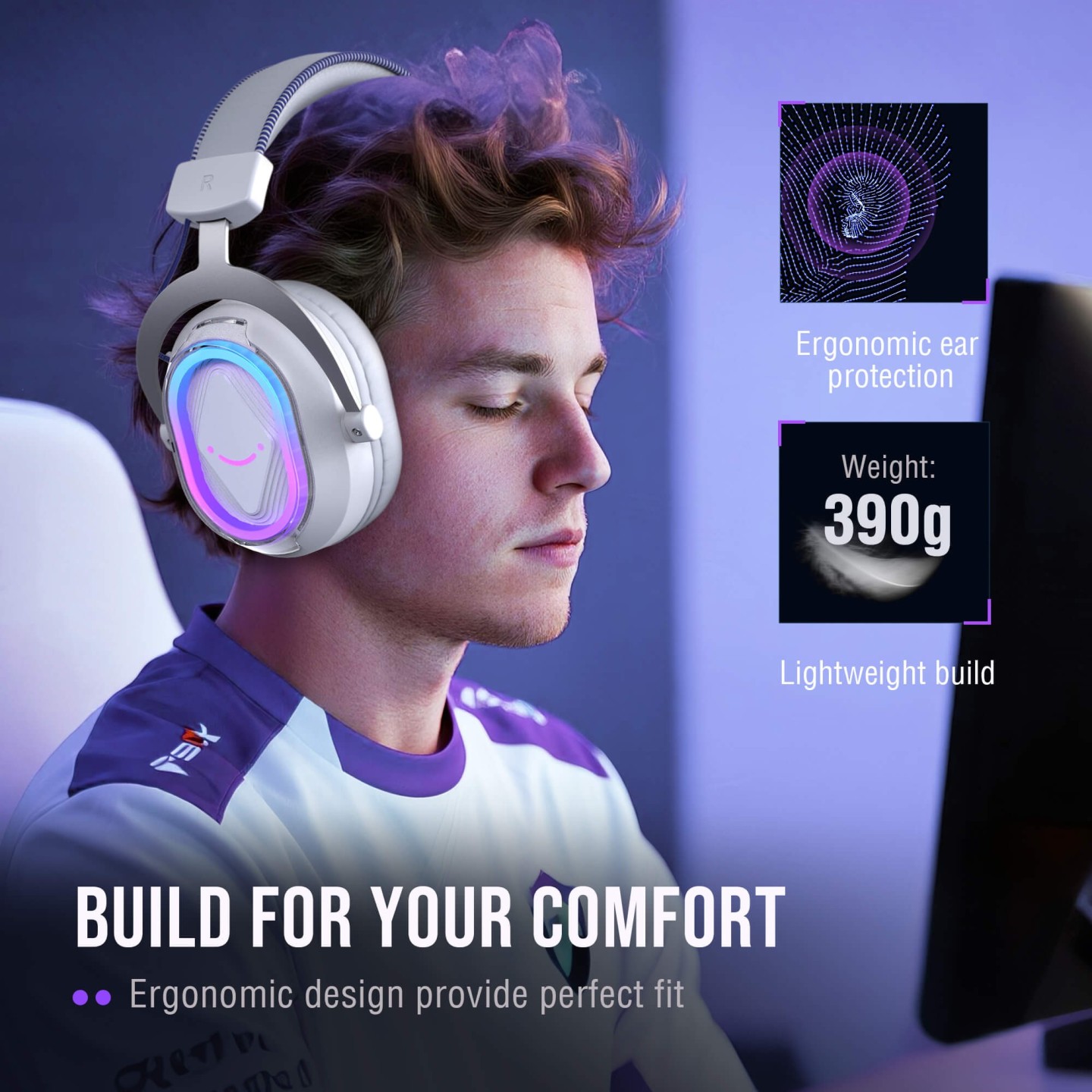 FIFINE AmpliGame H13 – Casque gaming filaire USB RGB