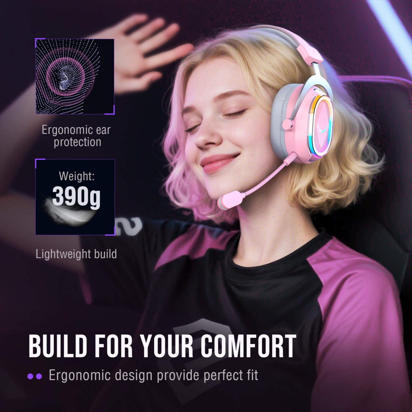 FIFINE AmpliGame H13 – Casque gaming filaire USB RGB