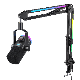 FIFINE AmpliGame AM8PROT – Kit micro dynamique USB/XLR avec bras RGB