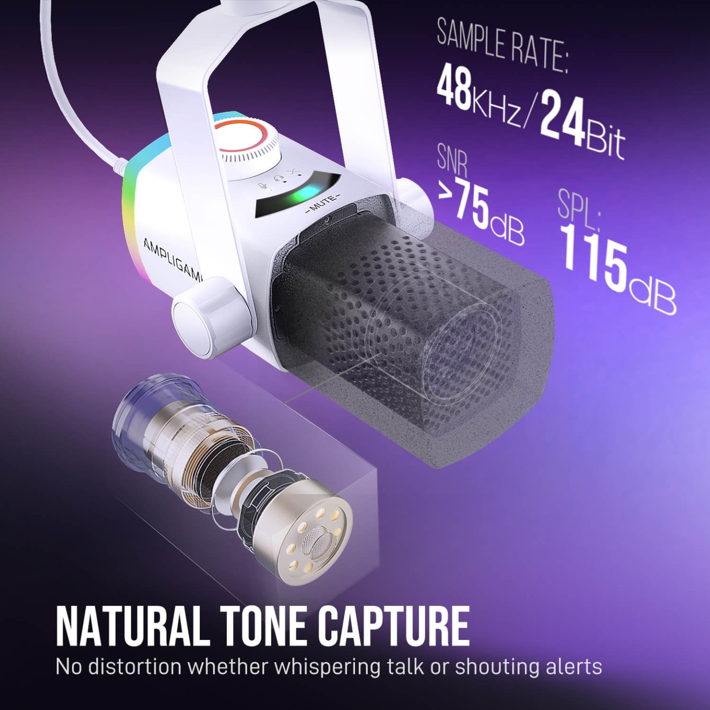 FIFINE AmpliGame AM8PROT – Kit micro dynamique USB/XLR avec bras RGB