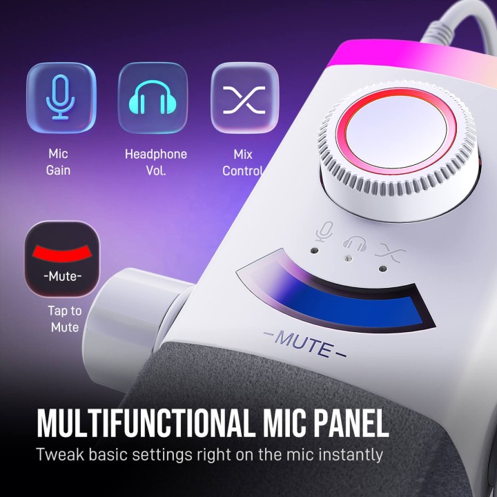 FIFINE AmpliGame AM8PROT – Kit micro dynamique USB/XLR avec bras RGB