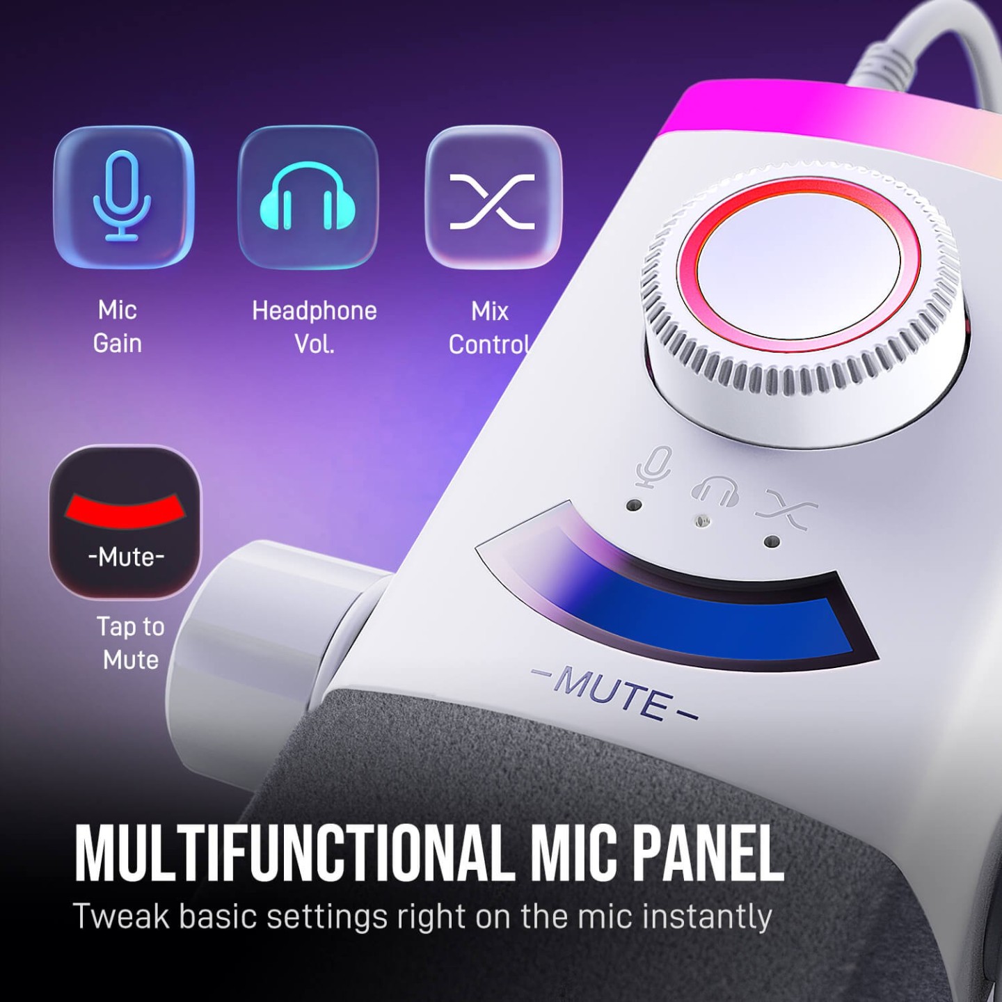 FIFINE AmpliGame AM8PROT – Kit micro dynamique USB/XLR avec bras RGB