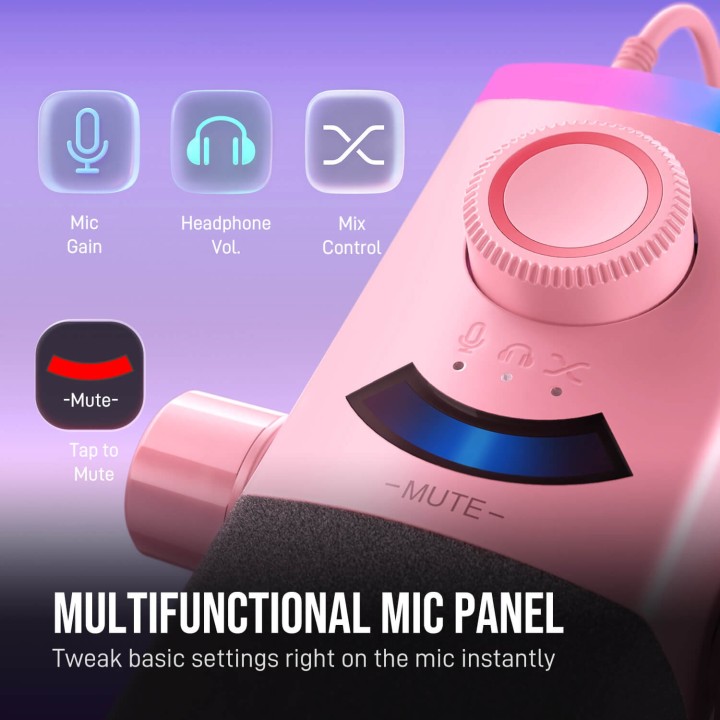 FIFINE AmpliGame AM8PROT – Kit micro dynamique USB/XLR avec bras RGB