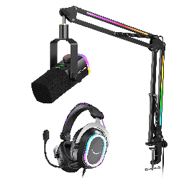 FIFINE AmpliGame AM8PROT – Kit micro dynamique USB/XLR avec bras RGB
