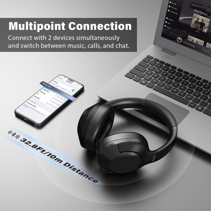 FIFINE X3 – Casque Bluetooth sans fil à réduction de bruit active