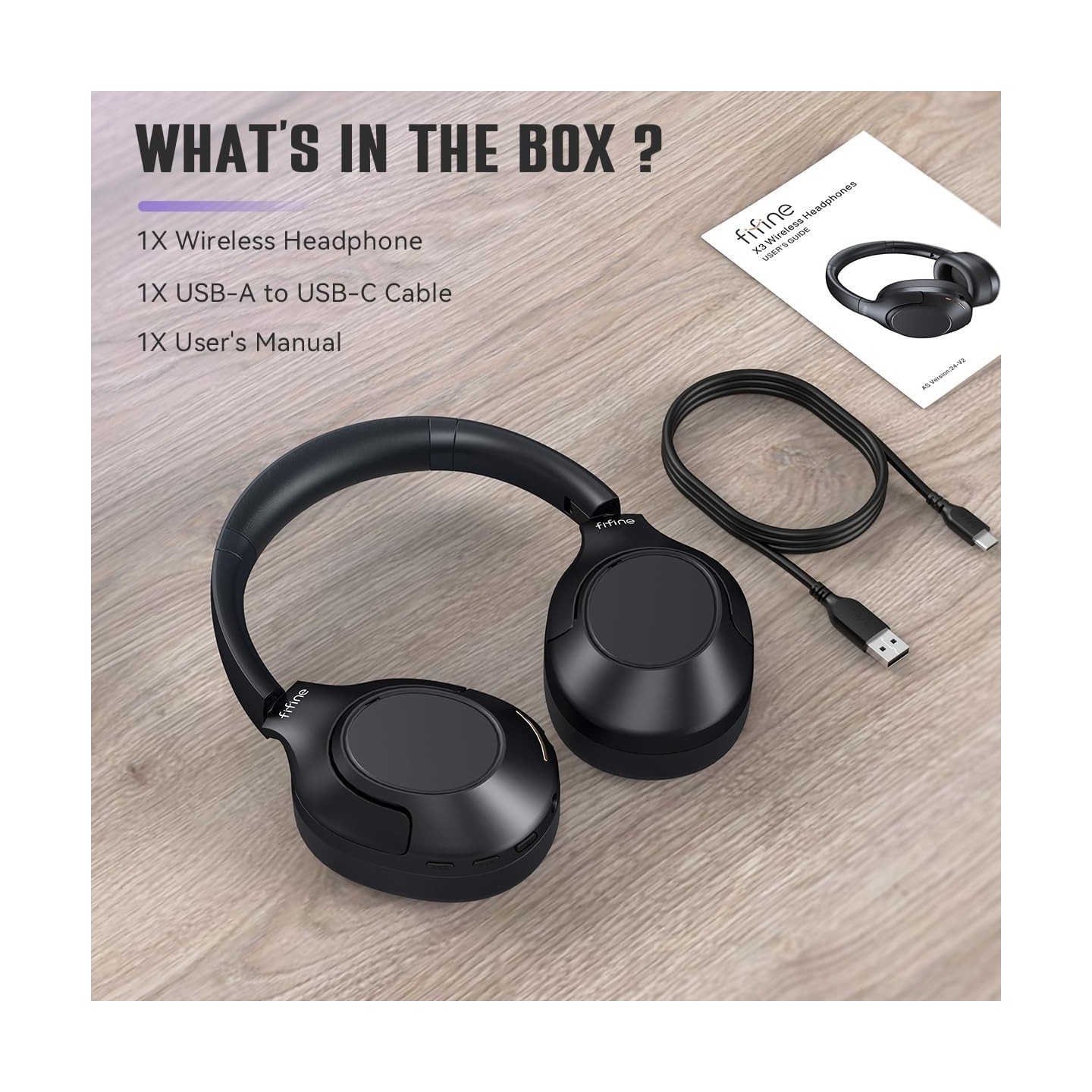 FIFINE X3 – Casque Bluetooth sans fil à réduction de bruit active