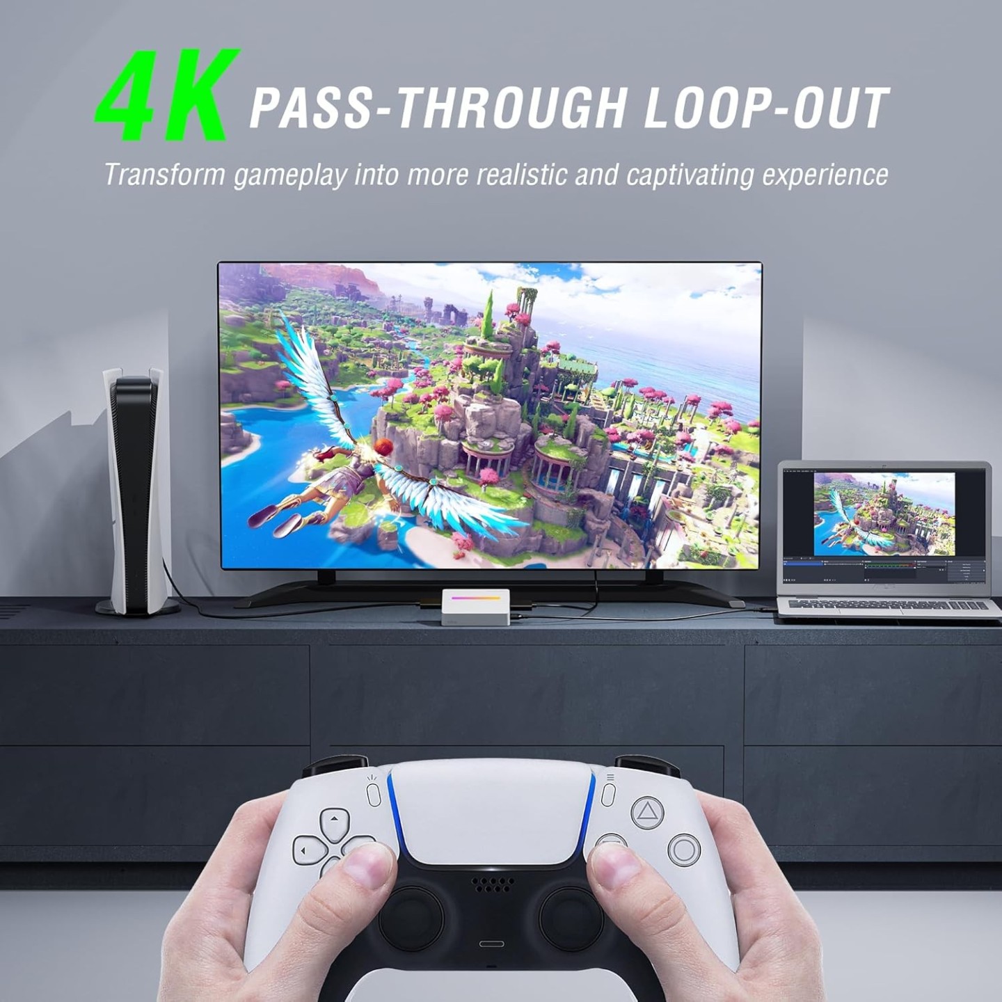 FIFINE AmpliGame V3 – Carte de capture HD 4K/2K/1080p avec RGB