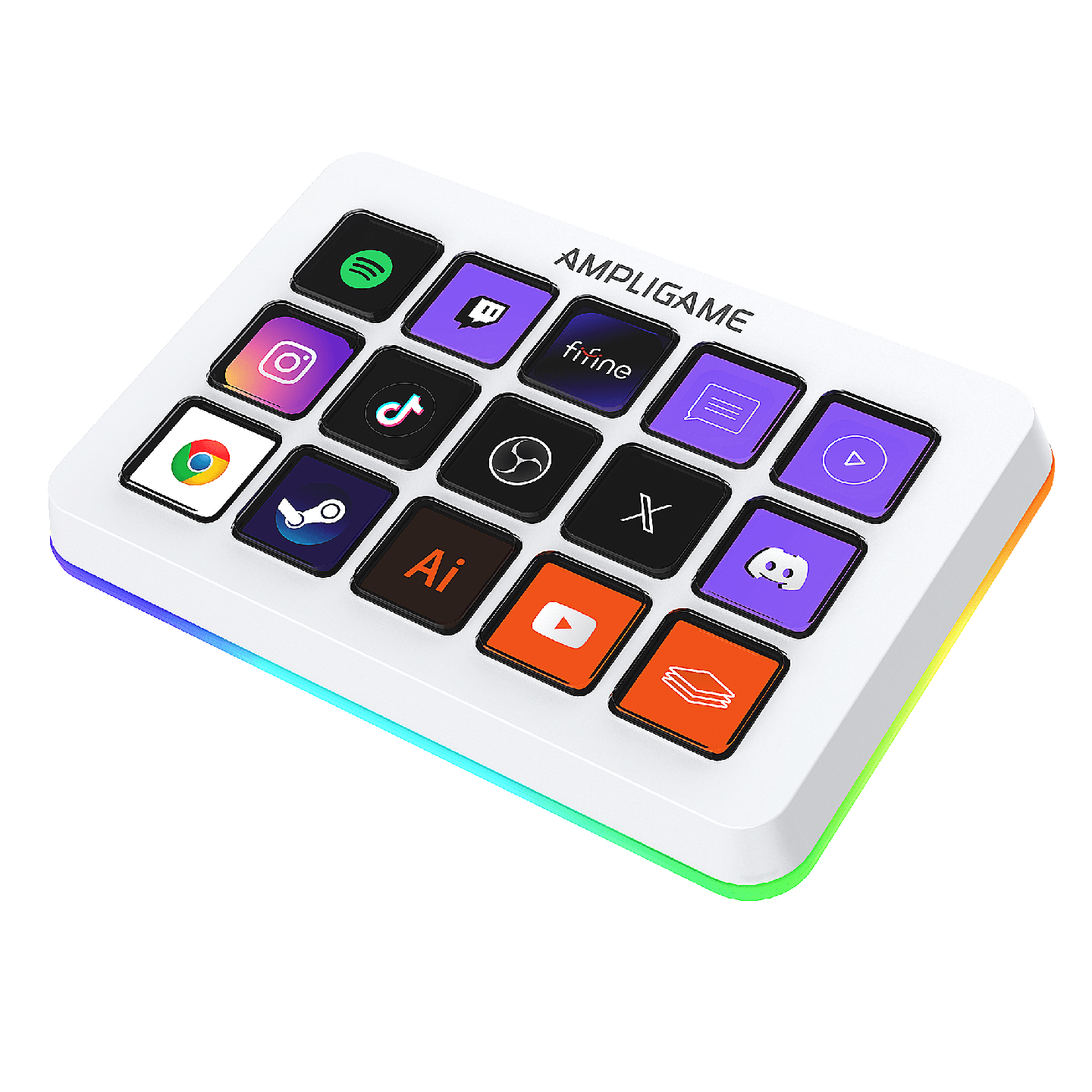 FIFINE AmpliGame D6 – Contrôleur de stream à 15 touches avec RGB