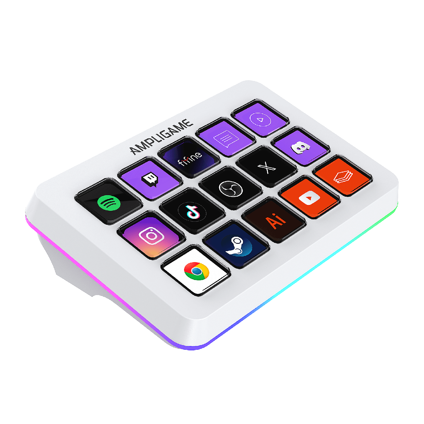 FIFINE AmpliGame D6 – Contrôleur de stream à 15 touches avec RGB