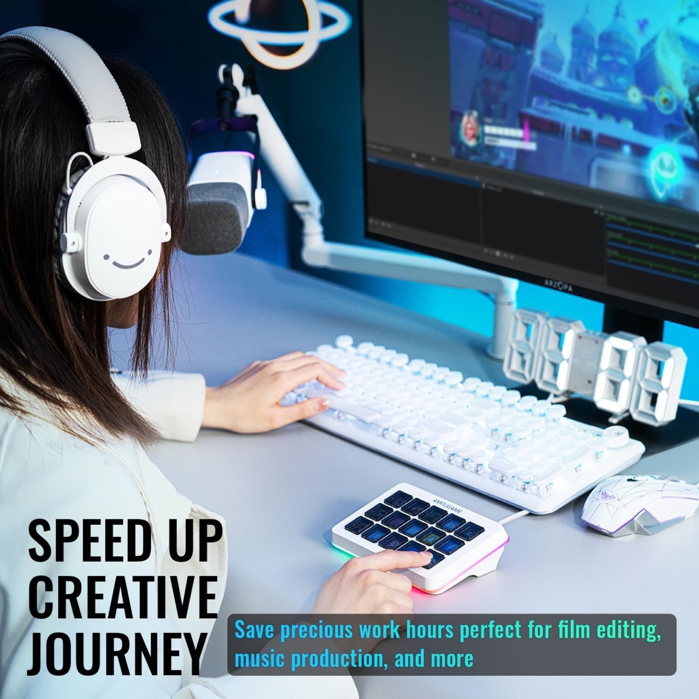 FIFINE AmpliGame D6 – Contrôleur de stream à 15 touches avec RGB