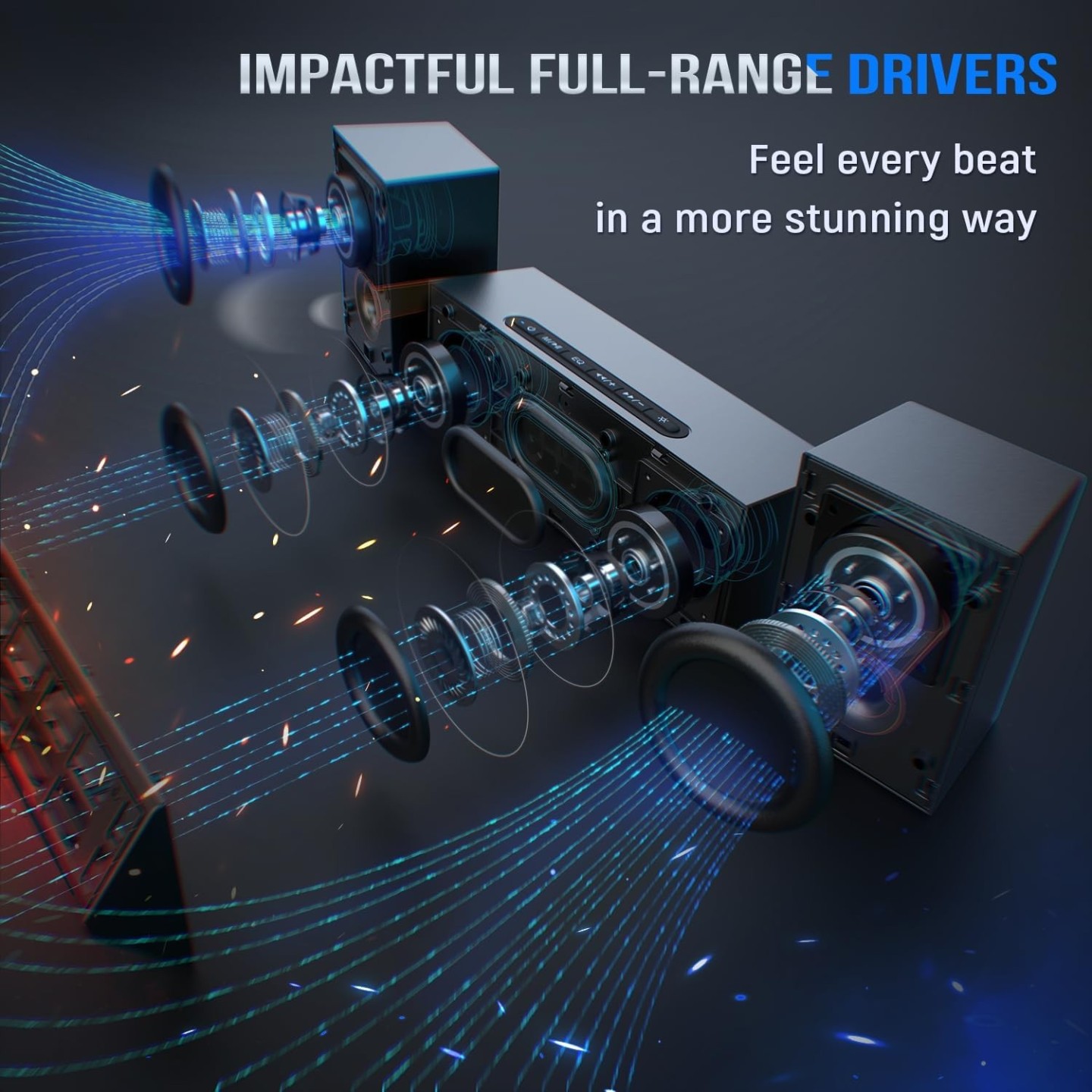 FIFINE AmpliGame A22 – Enceintes Bluetooth avec éclairage RGB