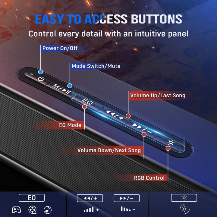 FIFINE AmpliGame A22 – Enceintes Bluetooth avec éclairage RGB