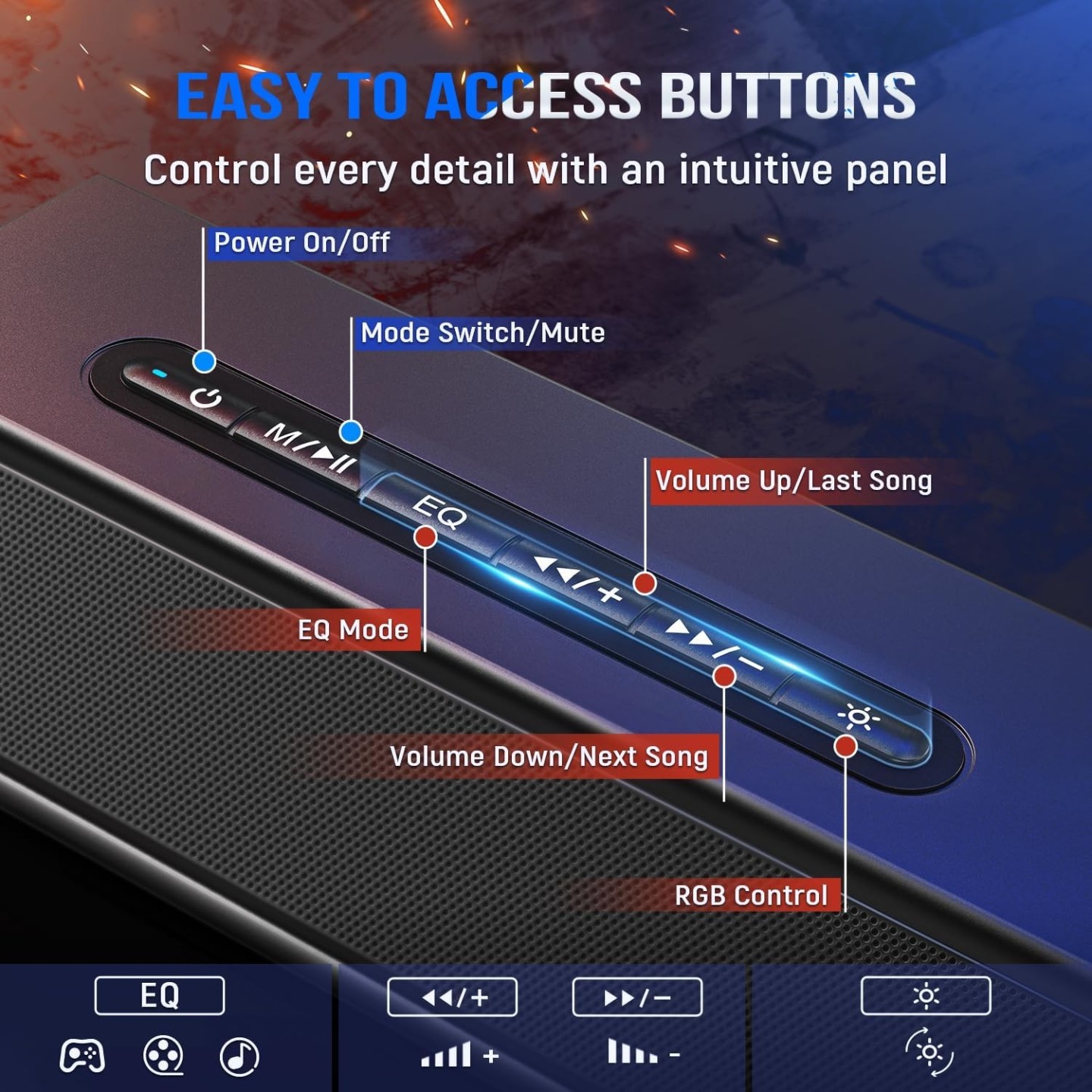 FIFINE AmpliGame A22 – Enceintes Bluetooth avec éclairage RGB