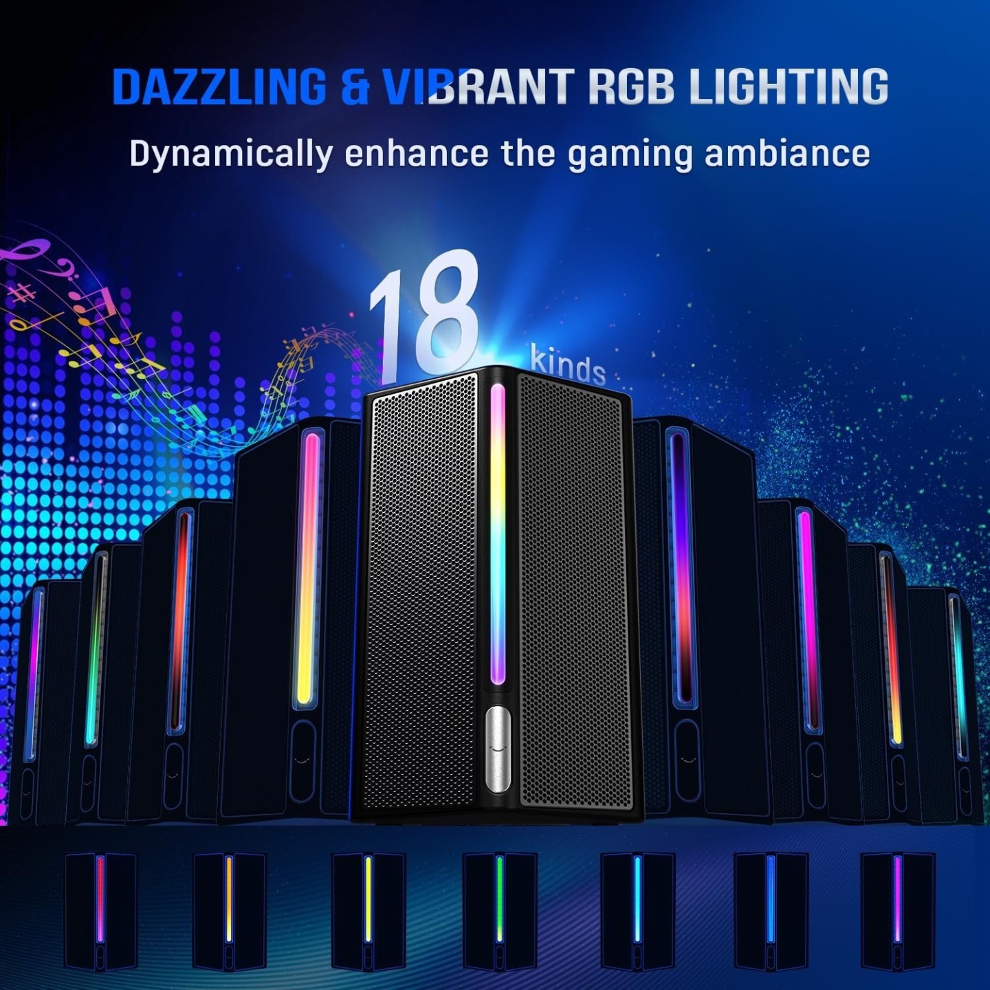FIFINE AmpliGame A22 – Enceintes Bluetooth avec éclairage RGB