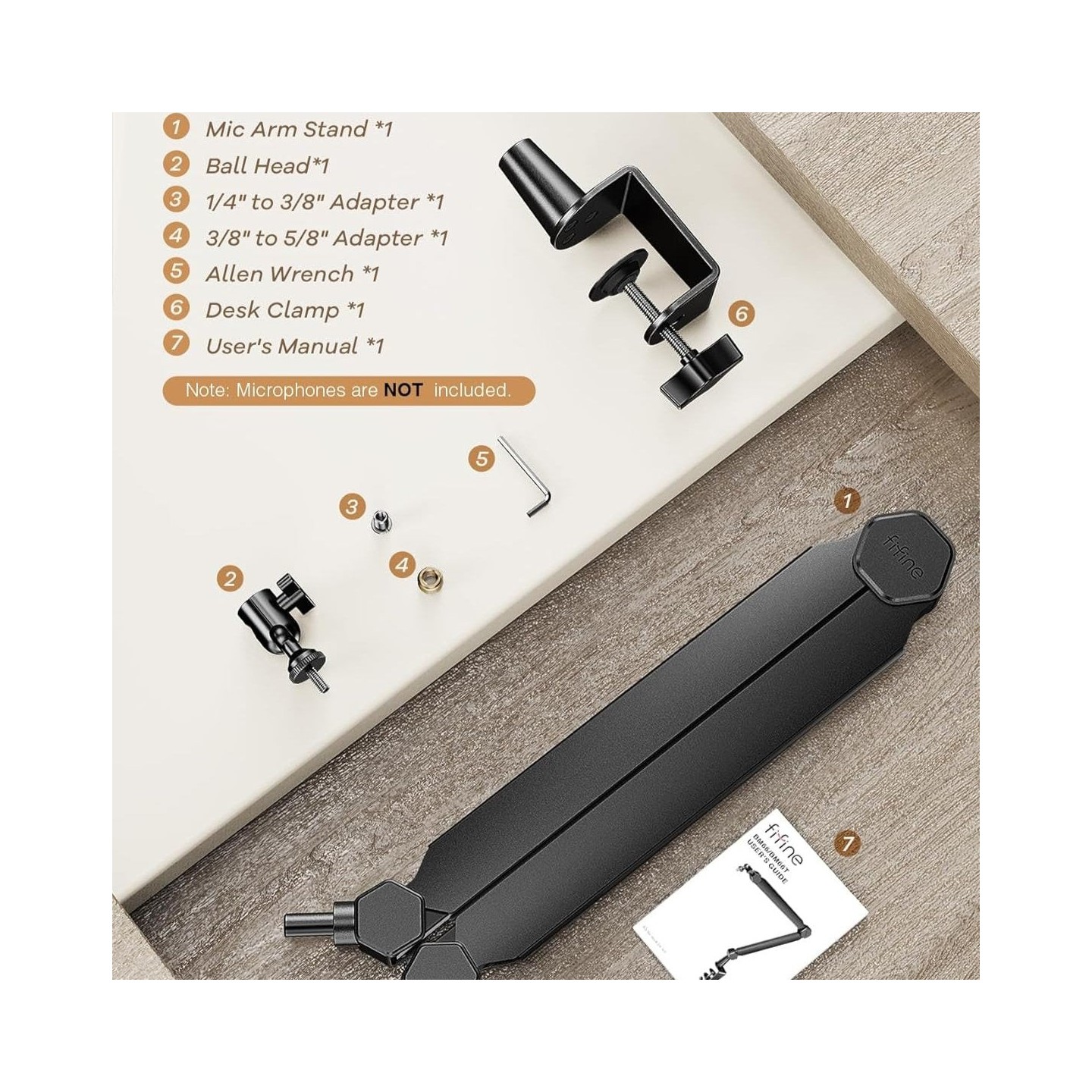 FIFINE BM66 – Bras articulé métallique pour micro
