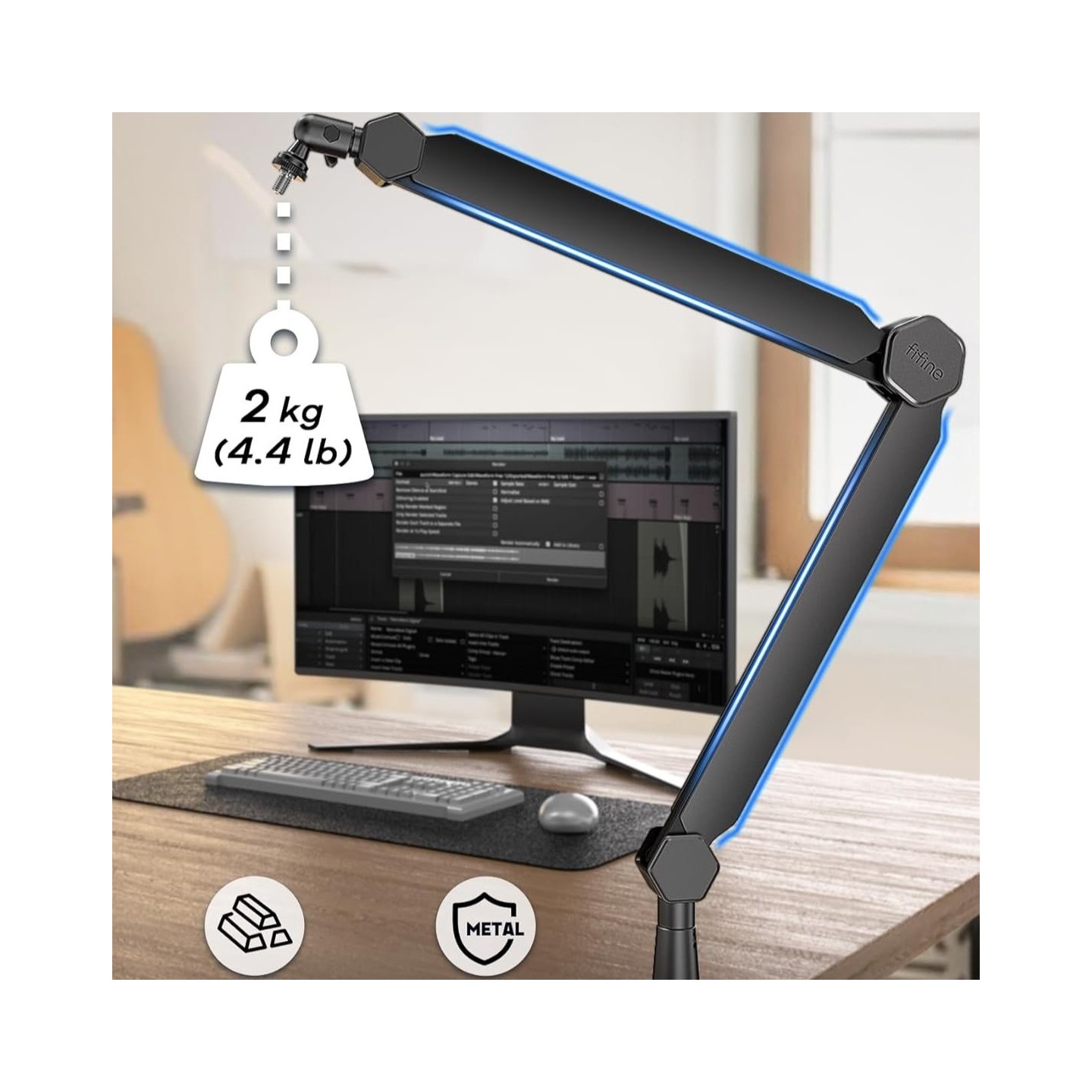 FIFINE BM66 – Bras articulé métallique pour micro