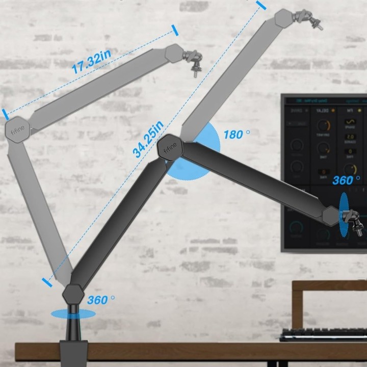 FIFINE BM66 – Bras articulé métallique pour micro