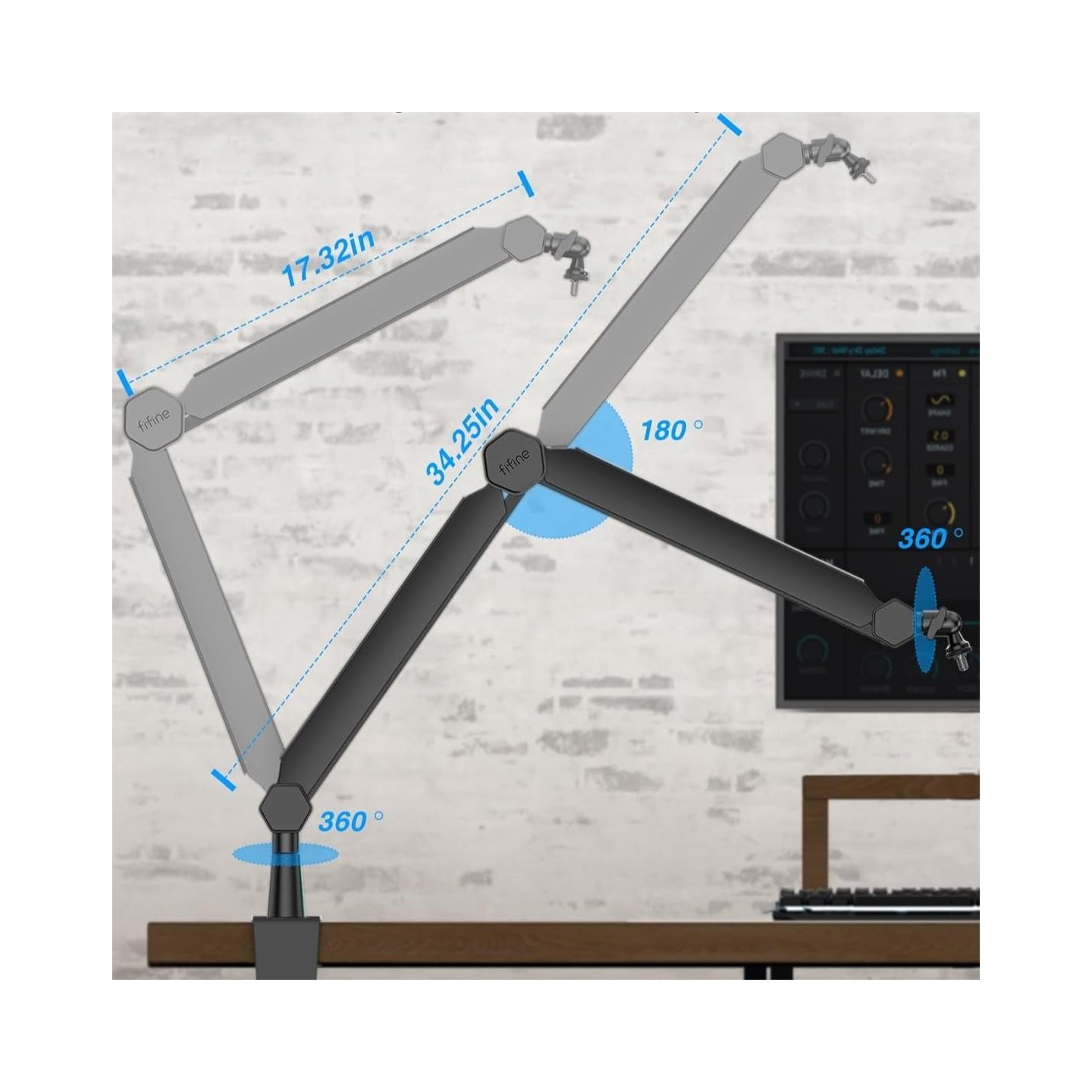 FIFINE BM66 – Bras articulé métallique pour micro