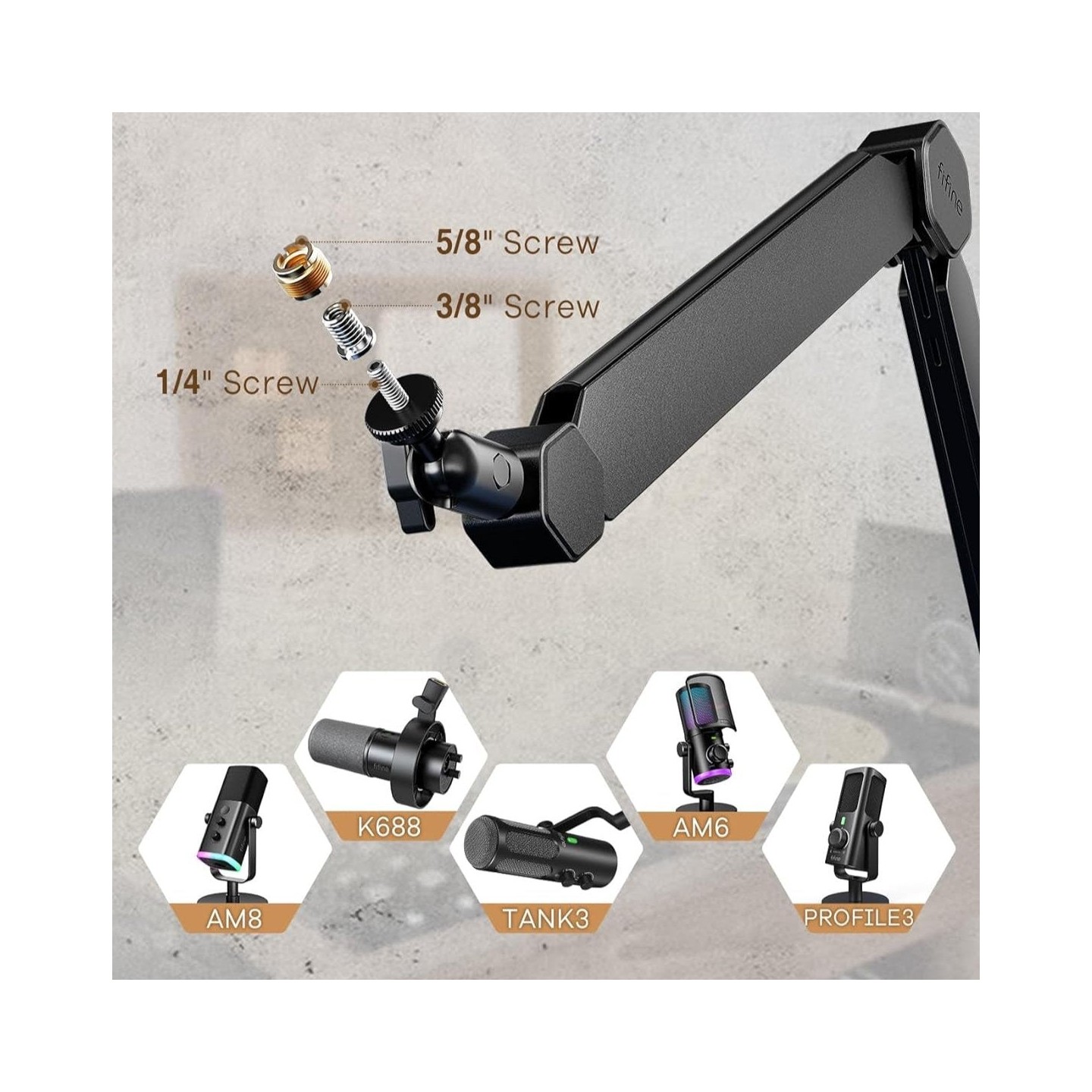 FIFINE BM66 – Bras articulé métallique pour micro