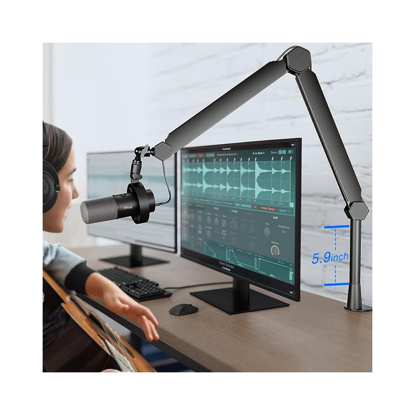 FIFINE BM66 – Bras articulé métallique pour micro
