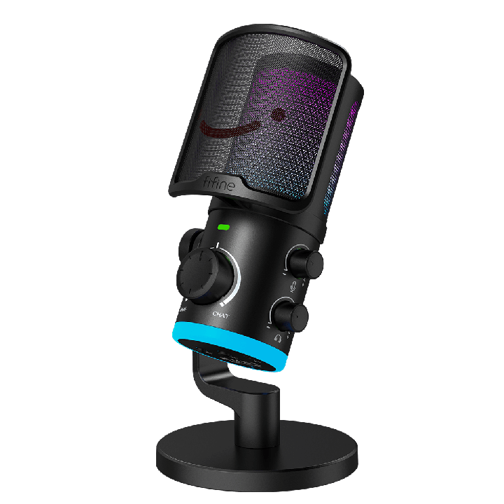 FIFINE AmpliGame AM6 – Micro à condensateur USB RGB