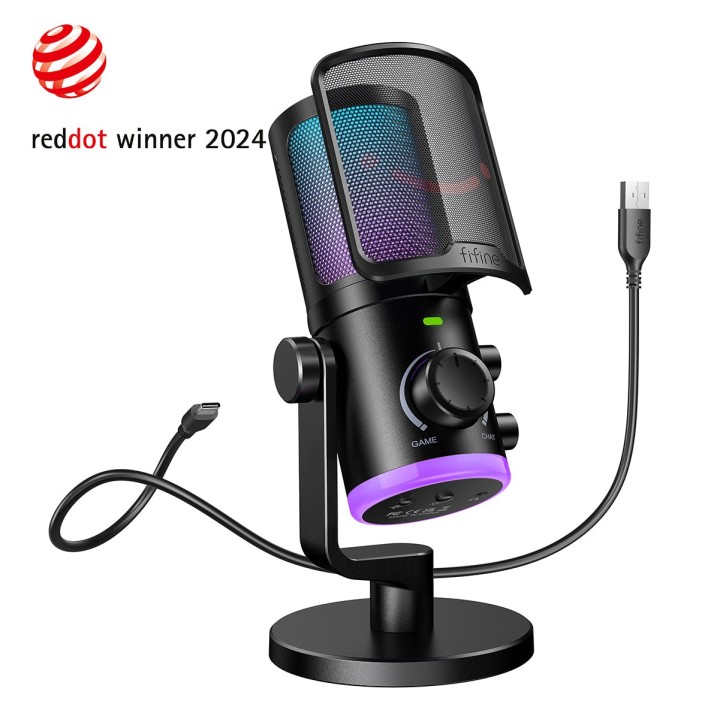 FIFINE AmpliGame AM6 – Micro à condensateur USB RGB