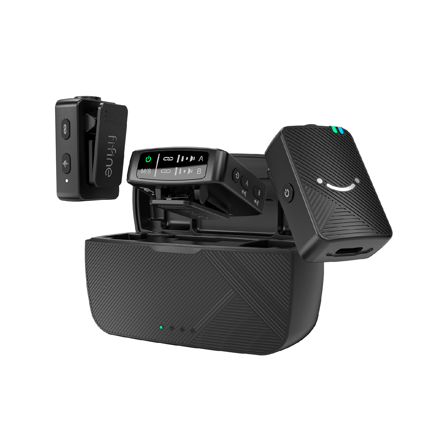 FIFINE M9 – Micros-cravates sans fil doubles avec boîtier de charge