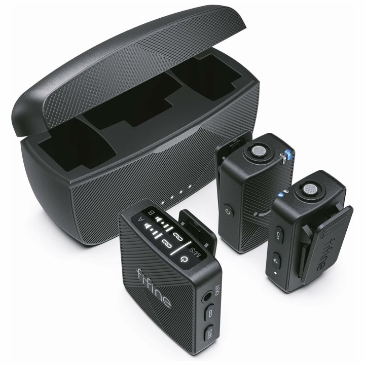 FIFINE M9 – Micros-cravates sans fil doubles avec boîtier de charge