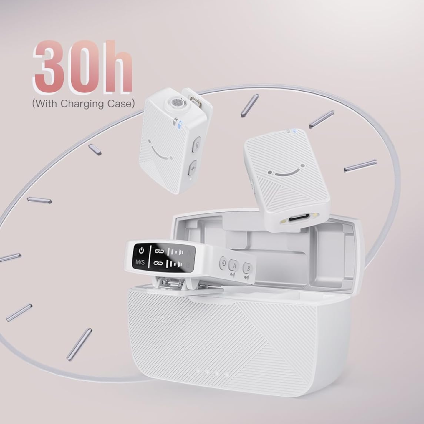 FIFINE M9 – Micros-cravates sans fil doubles avec boîtier de charge