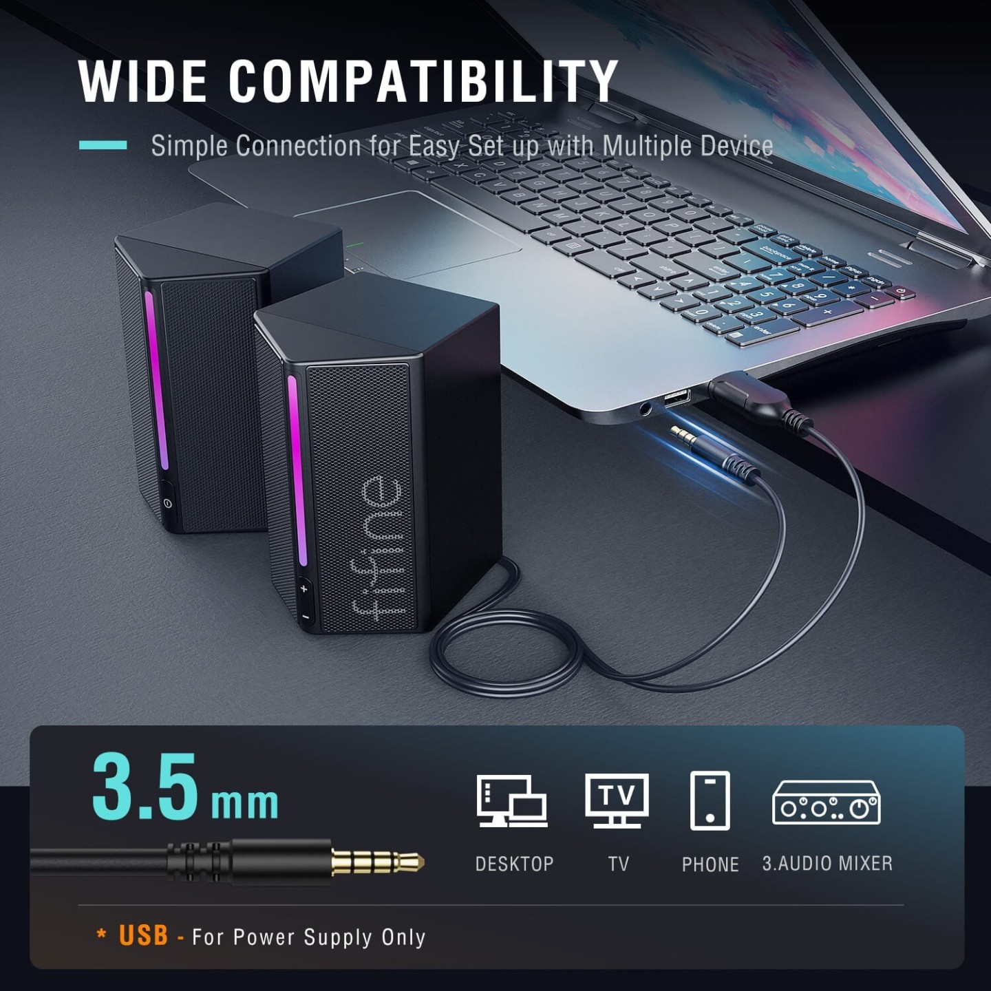 FIFINE AmpliGame A20 – Enceintes gaming 2.0 RGB