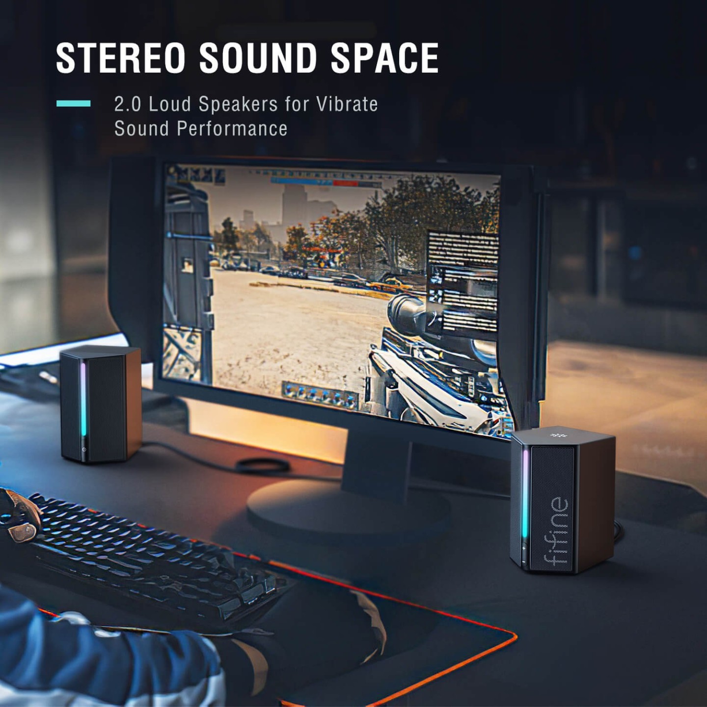 FIFINE AmpliGame A20 – Enceintes gaming 2.0 RGB