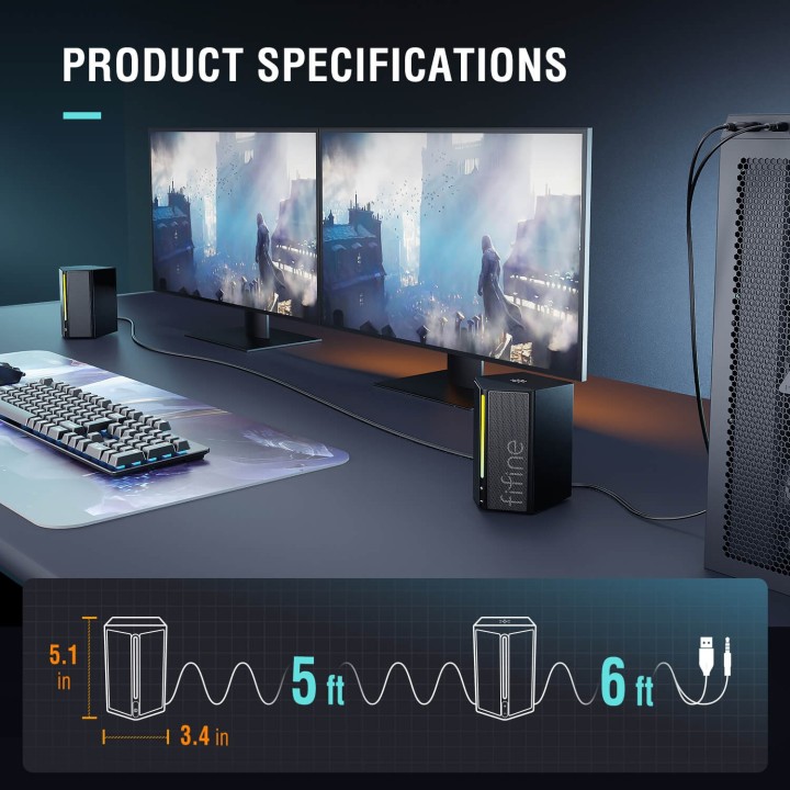 FIFINE AmpliGame A20 – Enceintes gaming 2.0 RGB