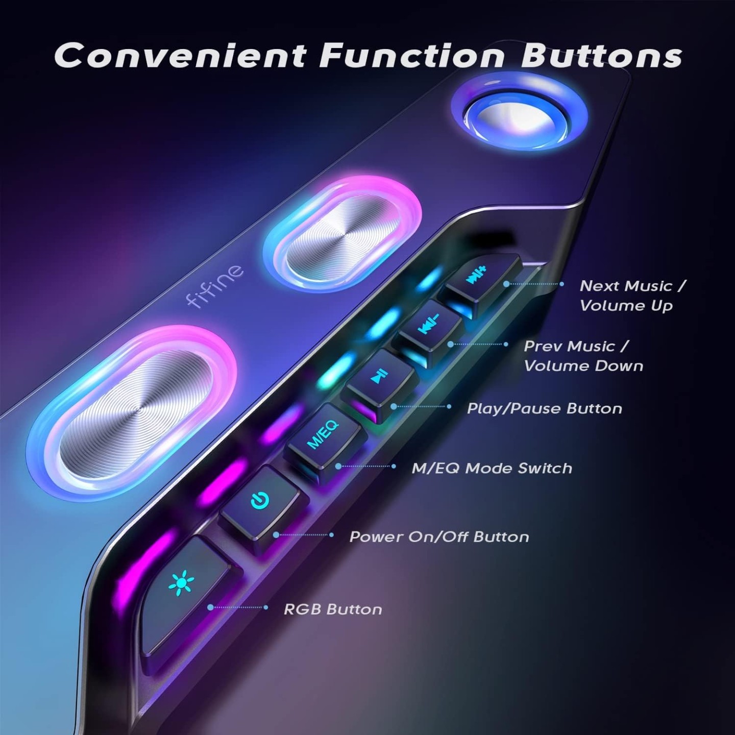 FIFINE AmpliGame A16 – Enceinte Bluetooth RGB