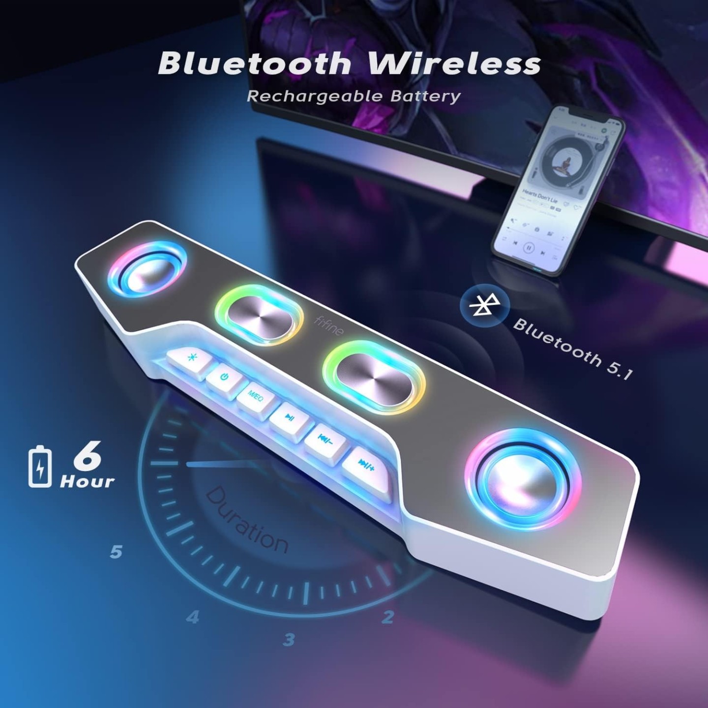 FIFINE AmpliGame A16 – Enceinte Bluetooth RGB