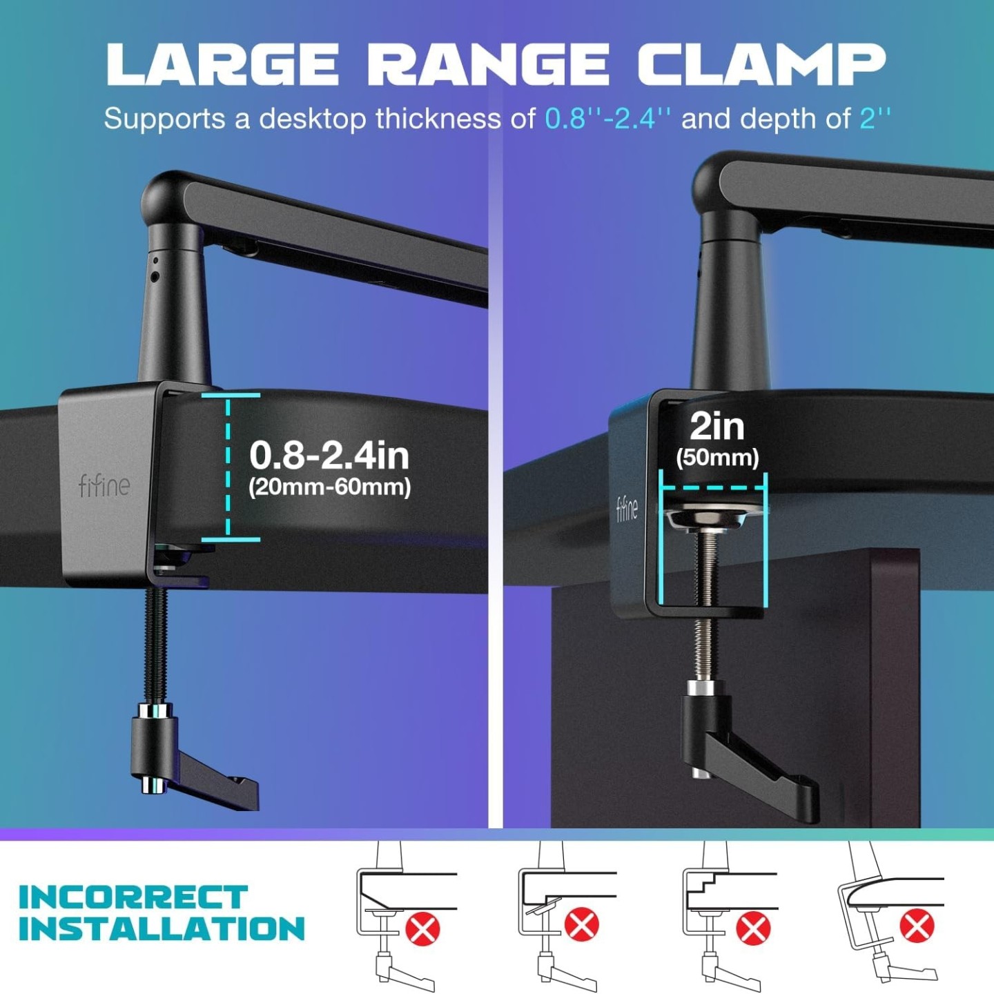 FIFINE BM88 – Bras articulé de micro à profil bas